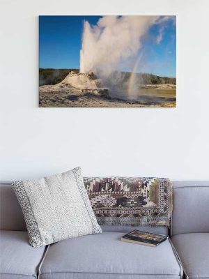 Castle Geyser with rainbow