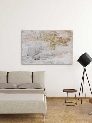 Cow elk rests on travertine below Palette Spring